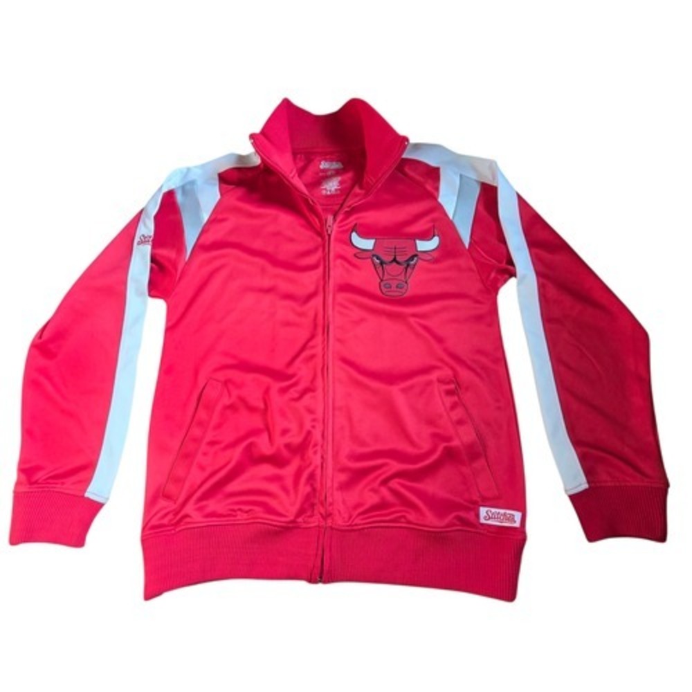 Stitches Chicago Bulls Red/White Flashback Track Jacket Zip Up Size Small